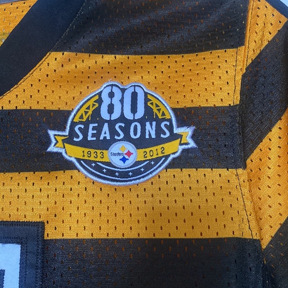 Nike On Field 80 Seasons Roethlisberger #7 Steelers Bumble Bee Jersey - Picture 2 of 5